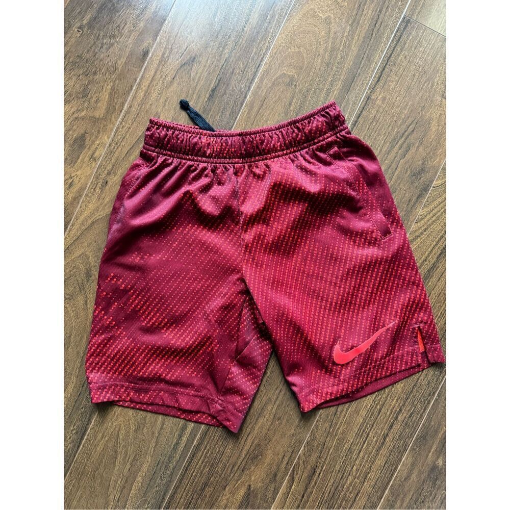 Nike boys S Dry Fit Red soccer shorts